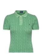 Cable-Knit Polo Shirt Tops Knitwear Jumpers Green Polo Ralph Lauren