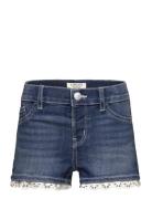 Shorts Denim Lace Edge Bottoms Shorts Navy Lindex