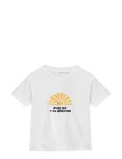 Sommer Sun T-Shirt Tops T-shirts Short-sleeved White Fliink