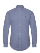 Slim Fit Garment-Dyed Oxford Shirt Tops Shirts Casual Blue Polo Ralph ...