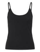 Basic Strap Singlet Tops T-shirts & Tops Sleeveless Black Gina Tricot