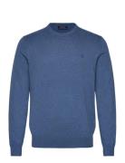 Cotton-Cashmere Crewneck Sweater Tops Knitwear Round Necks Blue Polo R...