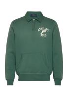 Fleece Graphic Collared Sweatshirt Tops Sweat-shirts & Hoodies Sweat-s...