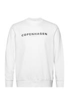 O-Neck Printed Sweat Tops Sweat-shirts & Hoodies Sweat-shirts White Li...