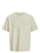 Jorhydra Photo Tee Ss Crew Neck Tops T-shirts Short-sleeved Cream Jack...