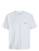 Jorhydra Photo Tee Ss Crew Neck Tops T-shirts Short-sleeved White Jack...