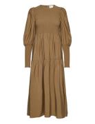 Morianagz Solid Long Dress Polvipituinen Mekko Khaki Green Gestuz