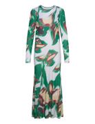 Erica Print Wrap Dress Maksimekko Juhlamekko Green WOOD WOOD