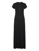 Flowy Jersey Maxi Dress Maksimekko Juhlamekko Black Lexington Clothing