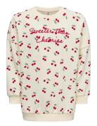 Kmgcherry L/S Ovz Ck Printed Ub Swt Tops Sweat-shirts & Hoodies Sweat-...