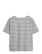 Stripe Boatneck Ss T-Shirt Tops T-shirts & Tops Short-sleeved White GA...