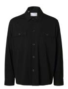 Slhreg Lorent Bi-Stretch Overshirt Noos Tops Overshirts Black Selected...