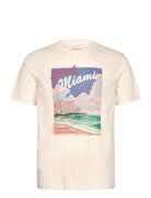 Graphic T-Shirt Tops T-shirts Short-sleeved Cream GANT