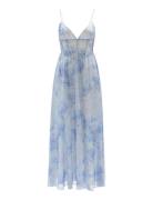 Elias Printed Maxi Dress Maksimekko Juhlamekko Blue Bardot