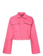 Pcsvala Denim Jacket Farkkutakki Denimtakki Pink Pieces