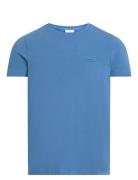 Stretch Slim Fit T-Shirt Tops T-shirts Short-sleeved Blue Calvin Klein
