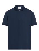 Liquid Touch Welt Zip Polo Tops Polos Short-sleeved Navy Calvin Klein