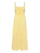 Tie Smock Dress Maksimekko Juhlamekko Yellow Bubbleroom