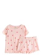 Pyjama Tee Shorts Strawberry Pyjamasetti Pyjama Pink Lindex