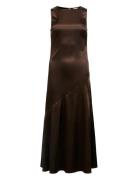 Objsally Sl Long High Neck Dress E Div Polvipituinen Mekko Brown Objec...