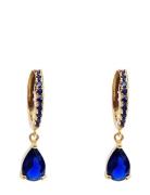 Sandrine Drop Ear Gold Blue Accessories Jewellery Earrings Hoops Blue ...