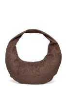 Fake Suede Circle Bag Bags Top Handle Bags Brown Gina Tricot