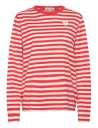 Tasaraita Unikko Ls Tops T-shirts Long-sleeved Pink Marimekko