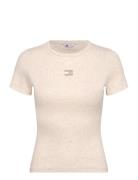 Tjw Slim Badge Rib Tee Tops T-shirts & Tops Short-sleeved White Tommy ...