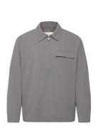 Ls Seersucker Shirt Jacket Tops Overshirts Grey Calvin Klein