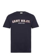 Graphic Ss T-Shirt Tops T-shirts Short-sleeved Navy GANT