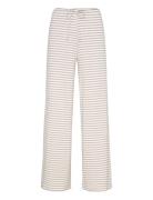Striped Soft Trousers Bottoms Trousers Wide Leg White Gina Tricot