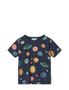 Apia Printed Shortsleeve T-Shirt Tops T-shirts Short-sleeved Navy Liew...