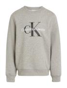 Ck Monogram Terry Cn Tops Sweat-shirts & Hoodies Sweat-shirts Grey Cal...