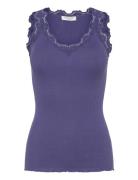Rwbeatha Sl V-Neck Lace Top Tops T-shirts & Tops Sleeveless Purple Ros...