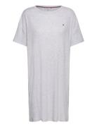 Ss Rib Jersey Nightdress Yöpaita Grey Tommy Hilfiger