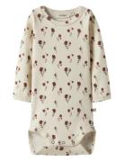 Nbflavo Egi Ls Slim Body Lil Bodies Long-sleeved Cream Lil'Atelier