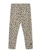 Marien Printed Rib Leggings Bottoms Leggings Beige Liewood