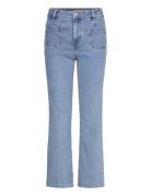 Flared Cropped Jeans With Pockets Bottoms Jeans Flares Blue Mango
