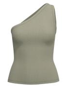 Slfanna Shoulder Top Tops T-shirts & Tops Sleeveless Green Selected
