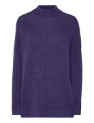 Slfmaline Ls Knit High Neck Noos Tops Knitwear Jumpers Purple Selected