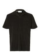 Slhrelax-Terry Ss Resort Polo Ex Tops Polos Short-sleeved Black Select...