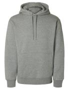 Slhreg-Dan Sweat Hood Tops Sweat-shirts & Hoodies Hoodies Grey Selecte...
