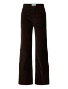 Slfwide Runa Hw Corduroy Pant Noos Bottoms Jeans Straight-regular Brow...