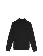 Quarter Zip Pullover Tops Knitwear Pullovers Black Lyle & Scott