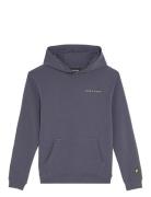 Script Embroidered Hoodie Tops Sweat-shirts & Hoodies Hoodies Grey Lyl...