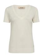 Mmsink V-Ss Tee Tops T-shirts & Tops Short-sleeved Cream MOS MOSH