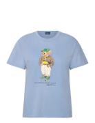 Polo Bear Cotton Jersey Tee Tops T-shirts & Tops Short-sleeved Blue Po...