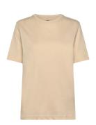 Cotton Jersey Jess Tee Fav Tops T-shirts & Tops Short-sleeved Beige Ma...