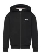 Hooded Cardigan Tops Sweat-shirts & Hoodies Hoodies Black BOSS