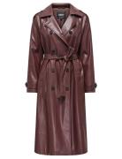Onlflora Faux Leather Trenchcoat Otw Trenssi Takki Brown ONLY
